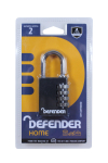 Defender 40mm Black Diecast Combination Padlock